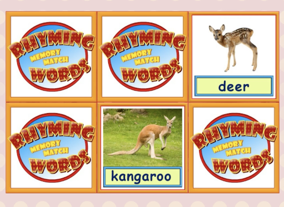 The game rhyming words memory match from ABCmouse.com. 